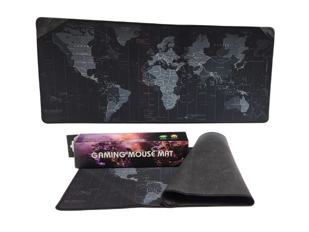 &u+ MOUSE PAD GRANDE ANTIDESLIZANTE MUNDO COSIDO 70 X 30 CM 
